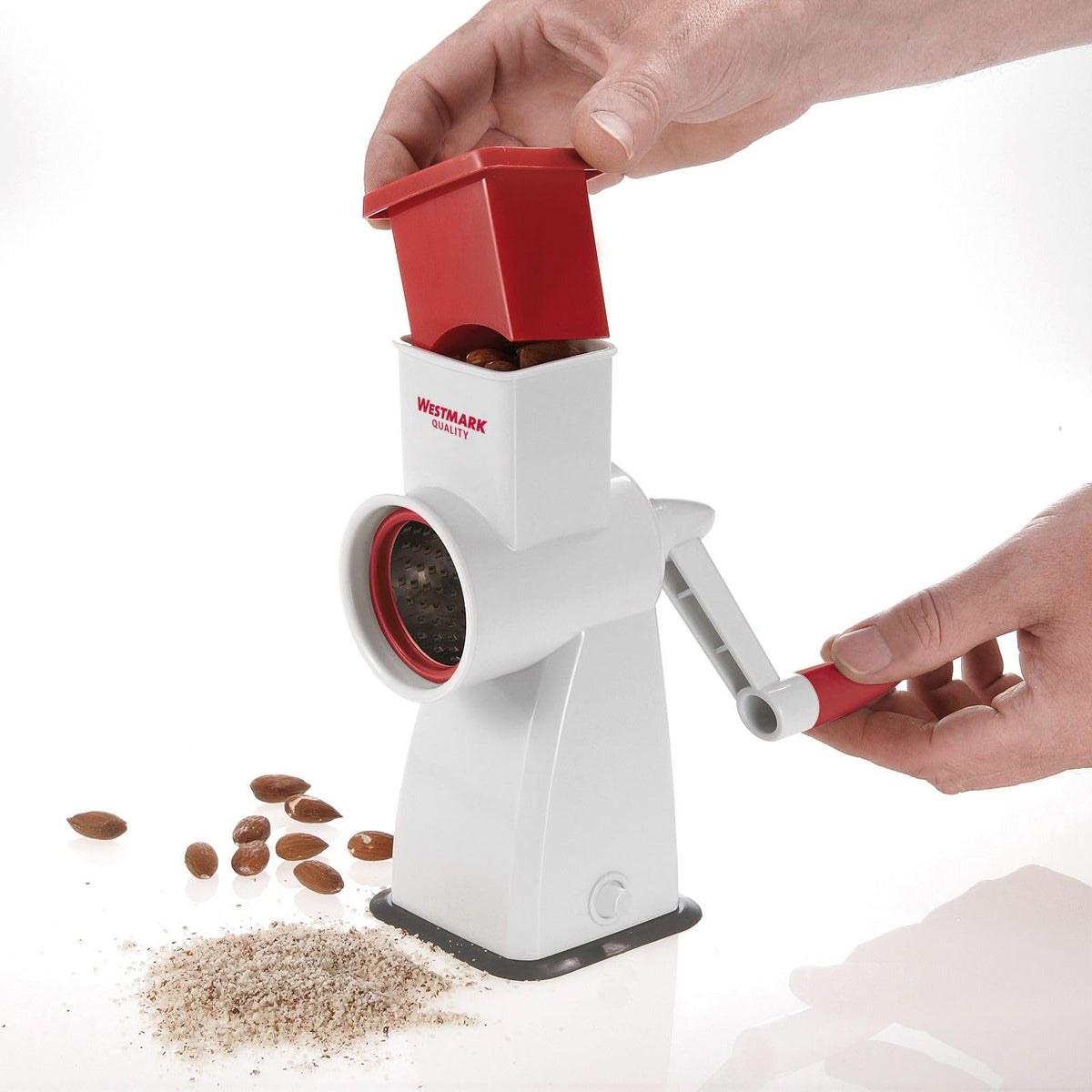 Almond Grater by Westmark – 18 x 9.8 x 18.9 cm, Acrylonitrile Butadiene Styrene (ABS), White/Silver, Model 97152260