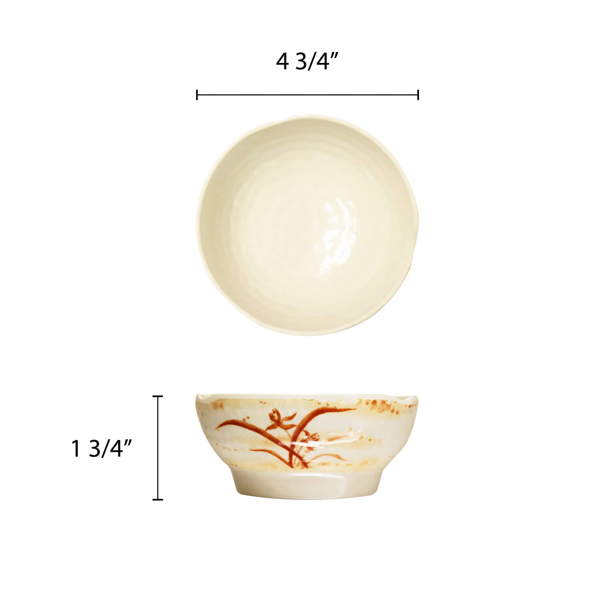 Gold orchid melamine dinnerware collection 7 oz by Thunder Group – 7.0 ounces, Melamine, Beidge, Model 3705