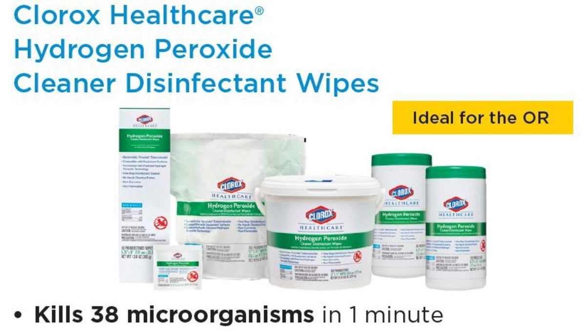 Healthcare Hydrogen Peroxide Cleaner Disinfectant Wipes by Clorox – 95 Count (Pack of 1), Bamboo, White, Model 30824