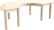 Flash Furniture Bright Beginnings Commercial Grade Half Circle Classroom Table - Wooden Preschool Activity Table - Greenguard Certified Wood - 29.5" W x 59" D x 18" H