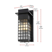 Palmer One Light Outdoor Wall Sconce Black by Lighting Design – Iron, Black
