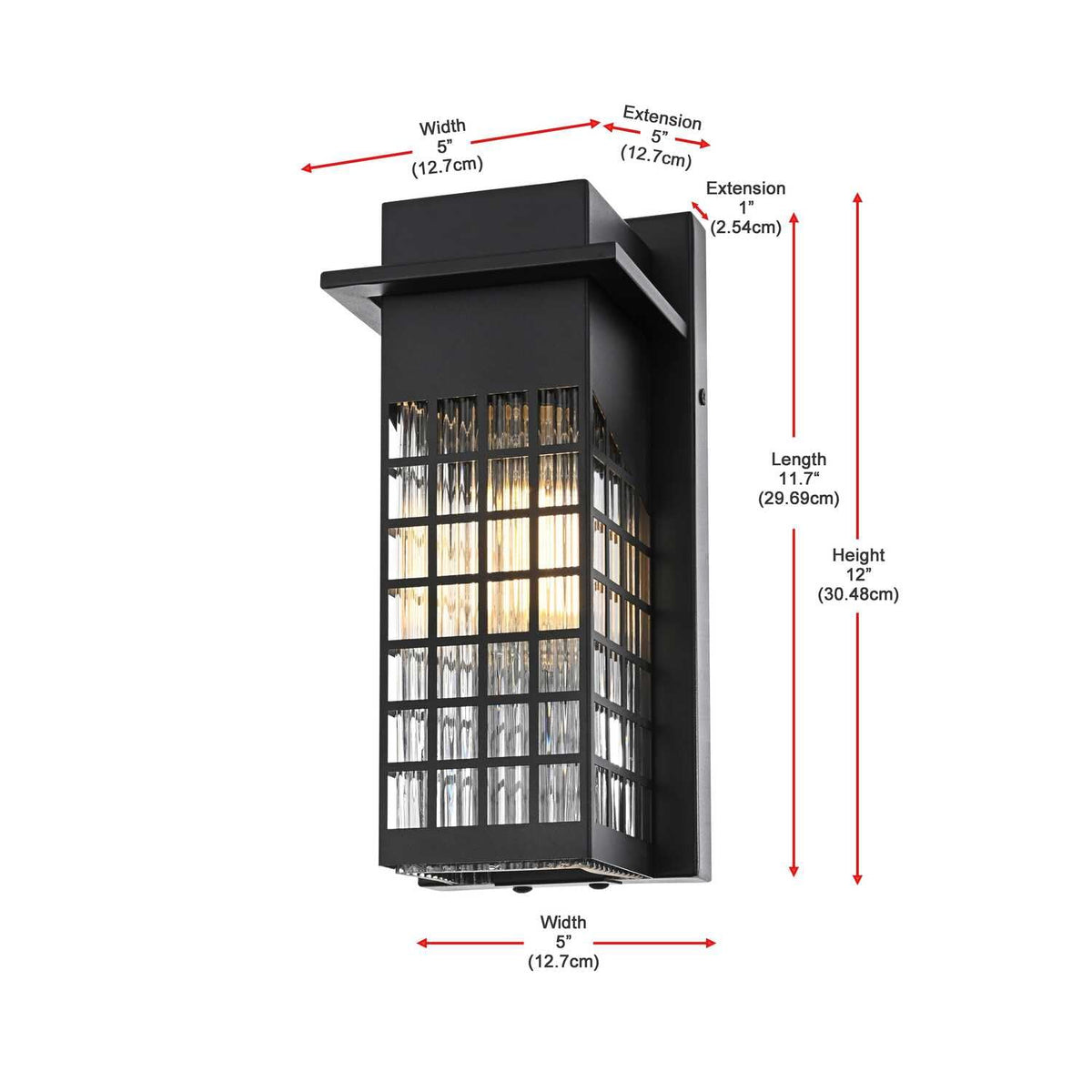 Palmer One Light Outdoor Wall Sconce Black by Lighting Design – Iron, Black
