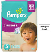 Cruisers Diapers Size 5 19 Count by Pampers – Size 5 (19 Count), Paraben Free, Latex Free, Chlorine Free, Model 037000751984
