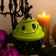 Frankenstein Cupcake Canister by 10 Strawberry Street – Small, 9.0 fluid_ounces, Dolomite, black & green, Model DS-FRC-29-30-003