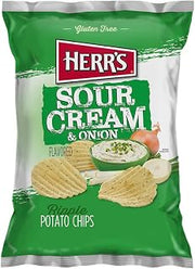 HERR'S Sour Cream and Onion Potato Chips, 2.75 Ounce (Pack of 24)