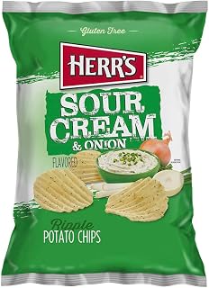 HERR'S Sour Cream and Onion Potato Chips, 2.75 Ounce (Pack of 24)