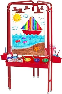 Colorations 3-Way Easel with Acrylic Panels for Multiple Children