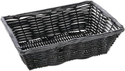 10" x 7 1/2" x 3" Large Synthetic Wicker Basket, Black, 50268