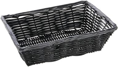 10" x 7 1/2" x 3" Large Synthetic Wicker Basket, Black, 50268