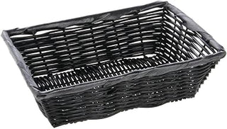 10" x 7 1/2" x 3" Large Synthetic Wicker Basket, Black, 50268