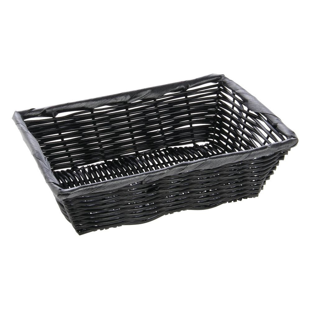 10" x 7 1/2" x 3" Large Synthetic Wicker Basket by HUBERT – 10" x 7.5" x 3", Plastic, Black, Model K340 BLK