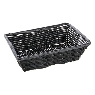 10" x 7 1/2" x 3" Large Synthetic Wicker Basket by HUBERT – 10" x 7.5" x 3", Plastic, Black, Model K340 BLK