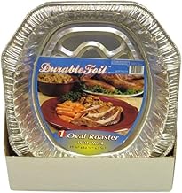 Durable Foil Oval Aluminum Roasting Pan, X-Large (Pack of 36) 18 1/2 x 14 x 3 3/8