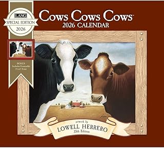 Lang, Cows Cows Cows Special Edition 2026 Wall Calendar, 13.5'' X 12'', 12-Month Calendar with Stapled Binding