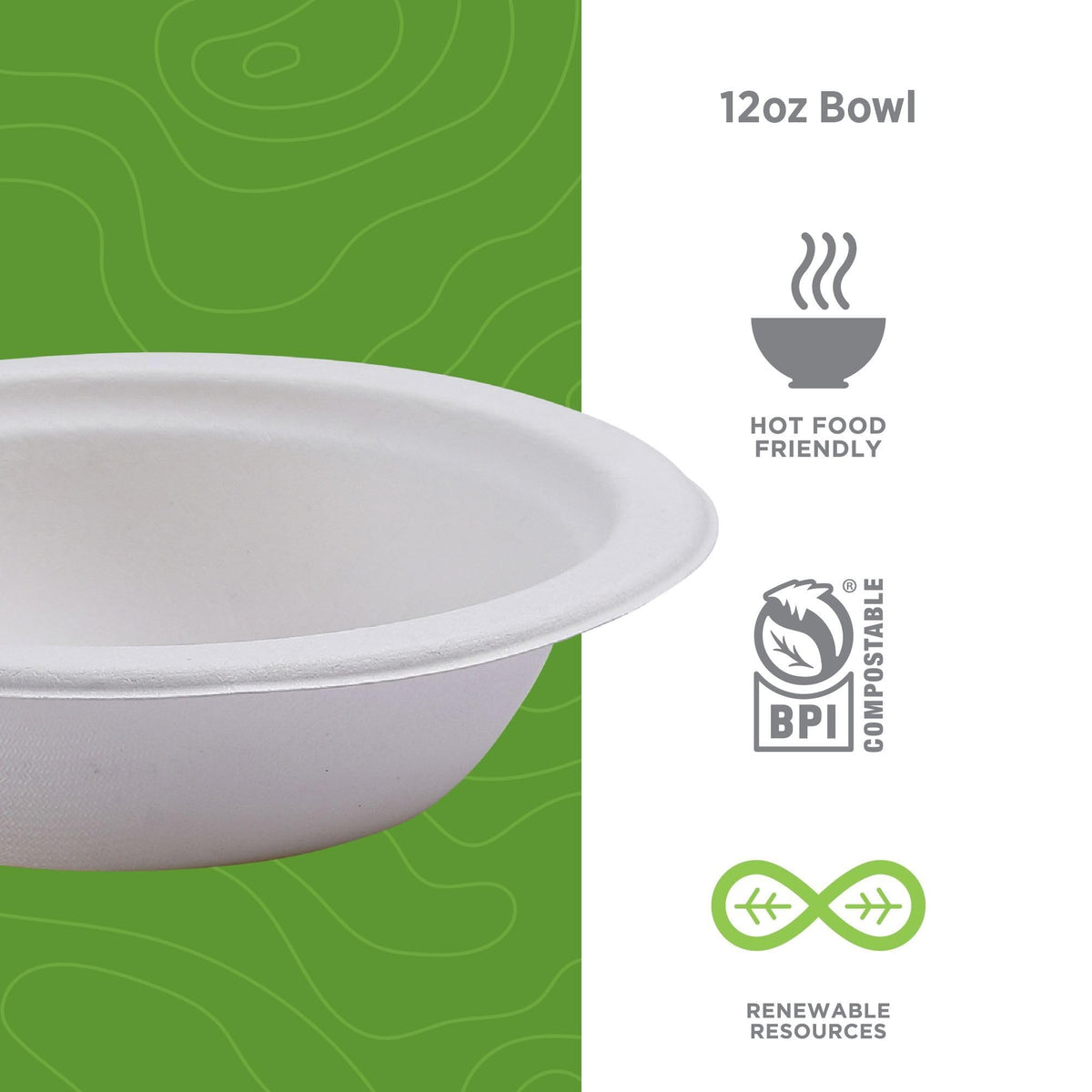 ECO PRODUCTS 12oz / White / Classic Bowls (Vanguard) Bowls