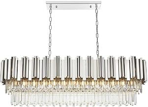 Elegant Lighting Willow 47" Rectangular Chandelier in Chrome