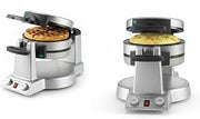 Cuisinart Breakfast Express Flip Waffle and Omelet Maker, One Side Waffle Maker and One Side Egg and Omelet Maker, 1 Inch Belgian Waffles, Nonstick, Dual Browning Controls, Stainless Steel, WAF-B50