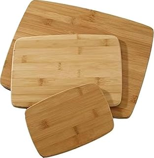 Farberware Bamboo Cutting Board Set of 3, Reversible Cutting Boards for Kitchen - Large 11x14, Medium 8x10, Small 8x5 Inch - Charcuterie Board, Cheese Board, Bread Board