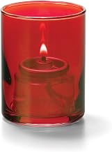 Hollowick Ruby Lustre Tealight Cylinder Glass Lamp, 2 1/2 inch Height - 1 Each.
