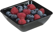 Dinex 6 Oz Square Black SAN Plastic Flared Bowls - 4"L x 4"W x 1 1/4"H, 96 per Case