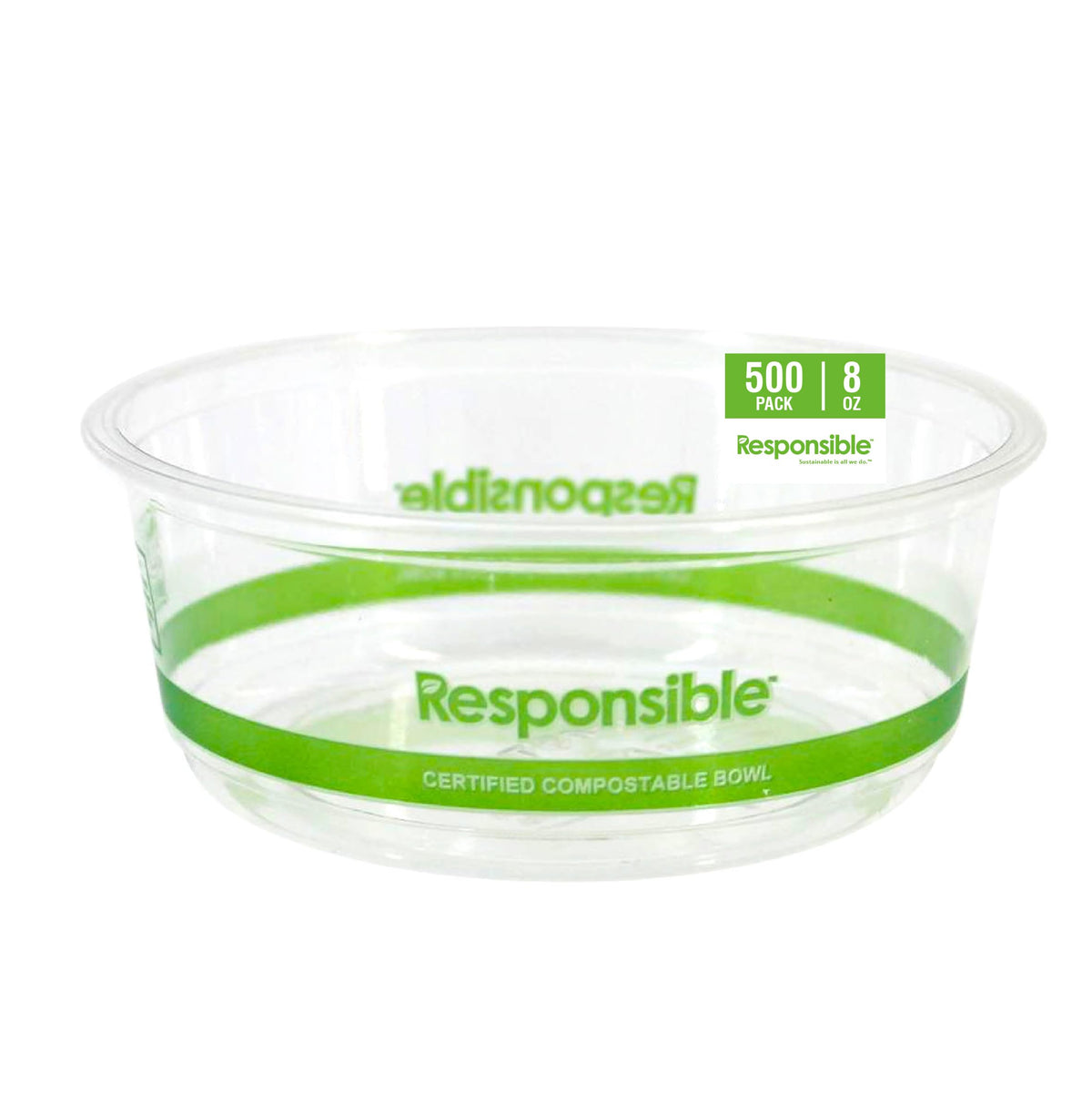 8 oz Clear Round Deli Container by Responsible Products – 8 oz, 8.0 fluid_ounces, Other, Clear, Model RP-PLARDC08-117-500