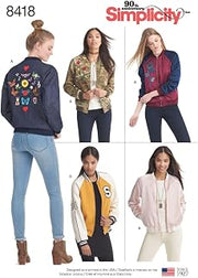 Simplicity 8418 Women's Lined Bomber Jacket Sewing Pattern, Sizes 14-22