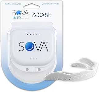 SOVA Aero Night Guard with Case - 1.6mm Thin - Custom-Molded Fit - Protects Against Nighttime Teeth Grinding & Clenching - Odor & Taste Free - Remoldable Up to 20 Times - Non Toxic