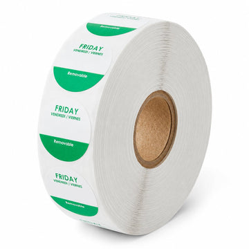 Friday Day of the Week Label by Glownary – Paper, Green, Pack of 1000, Model 322u516b