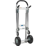 Aluminum 2-in-1 Convertible Hand Truck with Pneumatic Wheels - Junior by Global Industrial – 24"L x 60"W x 7"H, Aluminum, Gray, Model 241664