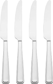 Oneida Reid Dinner Knives Silverware Set for 4, Flatware | 18/0 stainless steel, satin finish | dishwasher safe | 9.41 inch length dinner knife set, cutlery set, utensil set