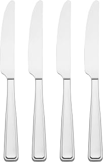 Oneida Reid Dinner Knives Silverware Set for 4, Flatware | 18/0 stainless steel, satin finish | dishwasher safe | 9.41 inch length dinner knife set, cutlery set, utensil set