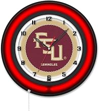 Holland Bar Stool Clk19BKFSU-FS NCAA 19 in. Dia. Florida State Script Double Neon Wall Clock Black