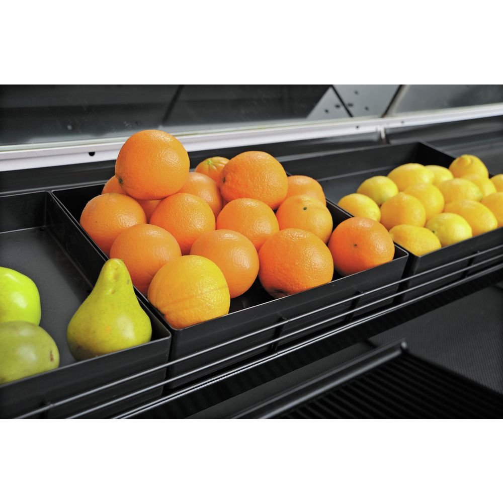 Reversible Black ABS Basket - 14"L x 12"W x 1" or 2"D by MARCO – 14"L x 12"W x 1" or 2"D, Plastic, Black, Model EZ-REV1412BKW-H