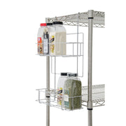 Hanging Spice Rack 2-Tier Commercial Spice Rack Silver Steel - 14 1/4 L x 5" W x 22 1/4 H by HUBERT – Alloy Steel, Silver, Model 688640190826