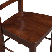Solid Wood Dining Chair with Ladderback Design by Furnifact – Wood, Espresso, Pack of 2