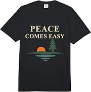 Peace Comes Easy Lakeside Sunset Pine Reflection Graphic Comfort Colors Adult Heavyweight T-Shirt