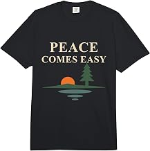 Peace Comes Easy Lakeside Sunset Pine Reflection Graphic Comfort Colors Adult Heavyweight T-Shirt