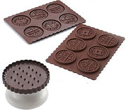 Silikomart Kit for Preparing Biscuits Topped with Chocolate, Brown and White
