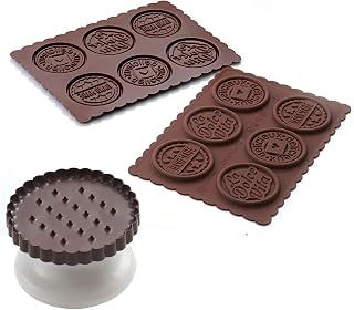 Silikomart Kit for Preparing Biscuits Topped with Chocolate, Brown and White