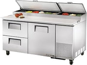 True TPP-67D-2 Solid Door and Drawer Pizza Prep Table