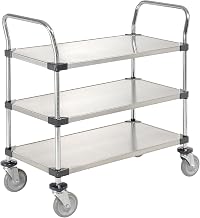 Global Industrial Stainless Steel Utility Cart, 3 Shelves, 48x24x38