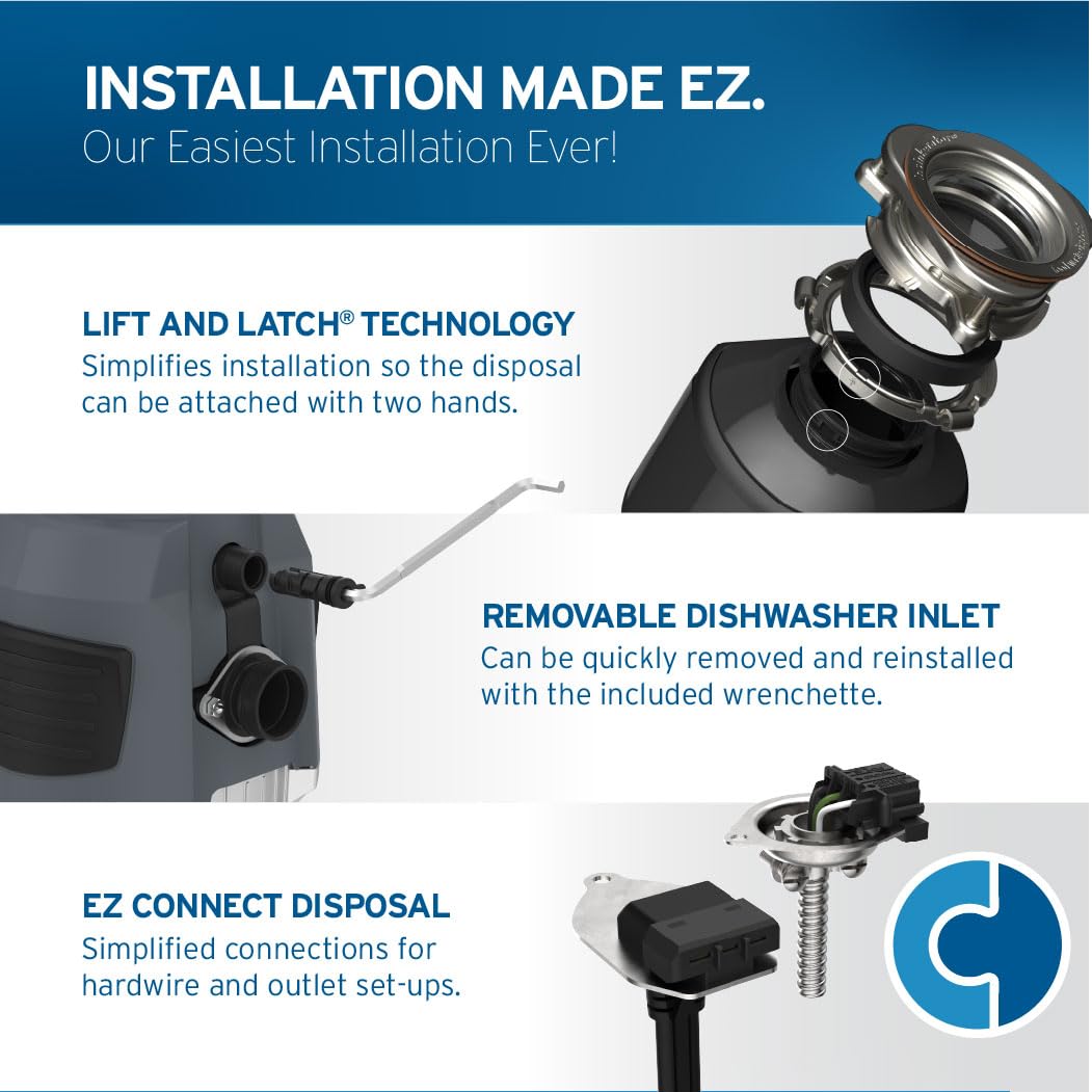 EVOLUTION 1HP 1 HP by InSinkErator – 1 HP, Plastic, Gray, Model 80022-ISE