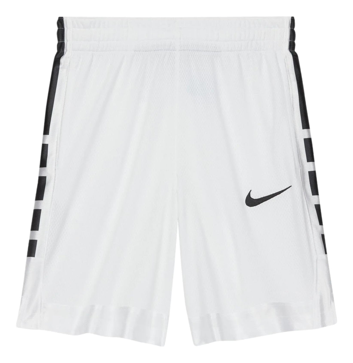 Boy's Elite Shorts White/Black by Nike – Medium, Polyester, White/Black