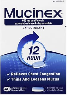 Mucinex 12-Hour Chest Congestion Expectorant Tablets, 40 ct