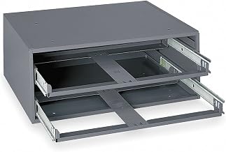 Durham 302-95 Gray Cold Rolled Steel Easy Glide Slide Rack for 2 Large Compartment Boxes, 20" Width x 8-1/8" Height x 15-3/4" Depth