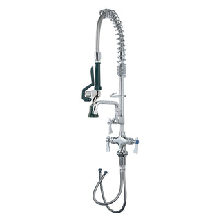 Royal Series Space Saver Pre-Rinse Assembly by Krowne – 13"L x 27"W x 4"H, Brass, Chrome, Stainless Steel, Model 18-508L