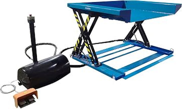 Global Industrial Floor Level Powered Lift Table, Foot Control, 48" x 50", 2000 Lb. Cap.