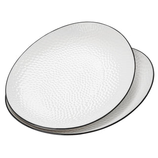 Roeveca Ceramic Serving Platter, Oval 15 x 12.4 Inch, White, Set of 2