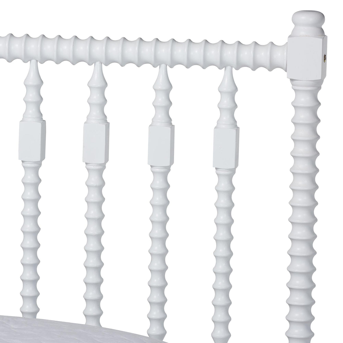 Callison Spindle Platform Bed Turned Bed Frame White Full by Baxton Studio – Full Size, Rubberwood, White, Model 1.93271E+11