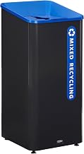 Rubbermaid Commercial Products Sustain Decorative Container, 23 Gallon Trash Can, Black/Blue, Indoor for Office Buildings/Food Courts/Fast Casual Restaurants
